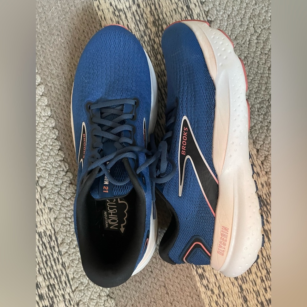 Brooks Blue and White Athletic Shoes